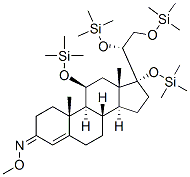 Pregn-4-en-3-one, 11,17,20,21-tetrakis[(trimethylsilyl)oxy]-, O-methyl oxime, (11beta,20R)- Struktur