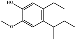 Phenol, 5-ethyl-2-methoxy-4-(1-methylpropyl)- (9CI) Struktur