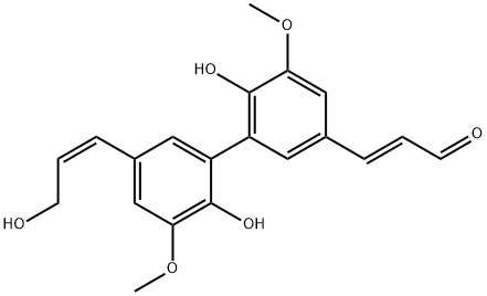 (2E)-3-[2',6-Dihydroxy-5'-[(Z)-3-hydroxy-1-propenyl]-3',5-dimethoxy-1,1'-biphenyl-3-yl]propenal Struktur