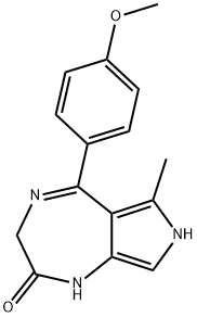 3,7-Dihydro-5-(4-methoxyphenyl)-6-methylpyrrolo[3,4-e]-1,4-diazepin-2(1H)-one Struktur