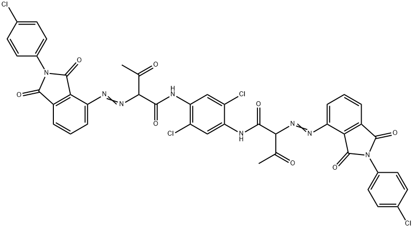 N,N'-(2,5-dichloro-1,4-phenylene)bis[2-[[2-(4-chlorophenyl)-2,3-dihydro-1,3-dioxo-1H-isoindol-4-yl]azo]-3-oxobutyramide] Struktur