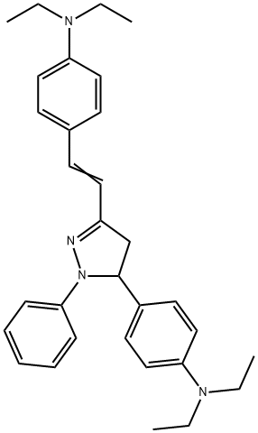 4-[2-[5-[4-(Diethylamino)phenyl]-4,5-dihydro-1-phenyl-1H-pyrazol-3-yl]vinyl]-N,N-diethylaniline Struktur