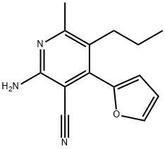 3-Pyridinecarbonitrile,2-amino-4-(2-furanyl)-6-methyl-5-propyl-(9CI) Struktur