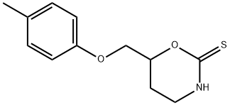 3,4,5,6-Tetrahydro-6-(p-tolyloxymethyl)-2H-1,3-oxazine-2-thione Struktur