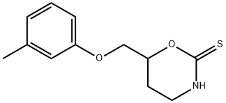 3,4,5,6-Tetrahydro-6-(m-tolyloxymethyl)-2H-1,3-oxazine-2-thione Struktur