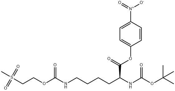 p-nitrophenyl N2-(tert-butoxycarbonyl)-N6-[[2-(methylsulphonyl)ethoxy]carbonyl]-L-lysinate Struktur