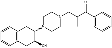 N-(3-hydroxy-1,2,3,4-tetrahydro-2-naphthyl)-N-(3-oxo-3-phenyl-2-methylpropyl)piperazine Struktur