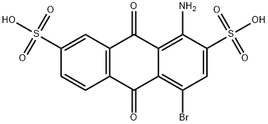 1-amino-4-bromo-9,10-dioxo-9,10-dihydroanthracene-2,7-disulfonic acid Struktur