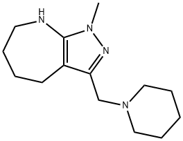 Pyrazolo[3,4-b]azepine, 1,4,5,6,7,8-hexahydro-1-methyl-3-(1-piperidinylmethyl)- (9CI) Struktur