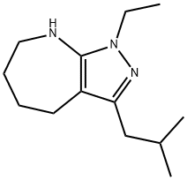 Pyrazolo[3,4-b]azepine, 1-ethyl-1,4,5,6,7,8-hexahydro-3-(2-methylpropyl)- (9CI) Struktur