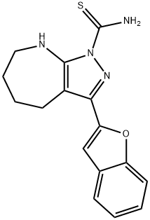 Pyrazolo[3,4-b]azepine-1(4H)-carbothioamide, 3-(2-benzofuranyl)-5,6,7,8-tetrahydro- (9CI) Struktur