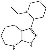 Pyrazolo[3,4-b]azepine, 3-(1-ethyl-2-piperidinyl)-1,4,5,6,7,8-hexahydro- (9CI) Struktur