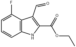 1H-INDOLE-2-CARBOXYLIC ACID,4-FLUORO-3-FORMYL-,ETHYL ESTER Struktur