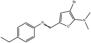 2-Furanamine,  3-bromo-5-[[(4-ethylphenyl)imino]methyl]-N,N-dimethyl- Struktur