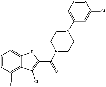 Piperazine, 1-[(3-chloro-4-fluorobenzo[b]thien-2-yl)carbonyl]-4-(3-chlorophenyl)- (9CI) Struktur