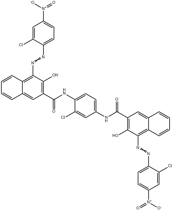 N,N'-(2-chloro-1,4-phenylene)bis[4-[(2-chloro-4-nitrophenyl)azo]-3-hydroxynaphthalene-2-carboxamide] Struktur