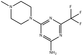 6-(Trifluoromethyl)-4-(4-methylpiperazin-1-yl)-1,3,5-triazin-2-amine Struktur