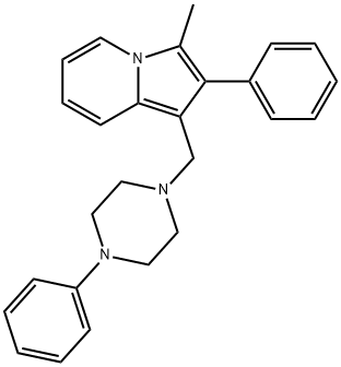 2-Phenyl-1-[(4-phenyl-1-piperazinyl)methyl]-3-methylindolizine Struktur