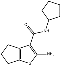 4H-Cyclopenta[b]thiophene-3-carboxamide,2-amino-N-cyclopentyl-5,6- Struktur