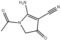 1H-Pyrrole-3-carbonitrile, 1-acetyl-2-amino-4,5-dihydro-4-oxo- (9CI) Struktur