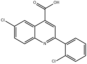 6-CHLORO-2-(2-CHLOROPHENYL)QUINOLINE-4-CARBOXYLICACID Struktur