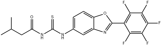 Butanamide, 3-methyl-N-[[[2-(pentafluorophenyl)-5-benzoxazolyl]amino]thioxomethyl]- (9CI) Struktur