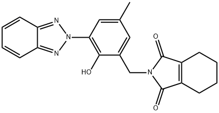 2-[2-Hydroxy-3-[(1,3,4,5,6,7-hexahydro-1,3-dioxo-2H-isoindole-2-yl)methyl]-5-methylphenyl]-2H-benzotriazole Struktur