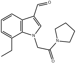 Pyrrolidine, 1-[(7-ethyl-3-formyl-1H-indol-1-yl)acetyl]- (9CI) Struktur