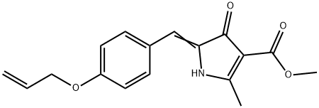 1H-Pyrrole-3-carboxylicacid,4,5-dihydro-2-methyl-4-oxo-5-[[4-(2-propenyloxy)phenyl]methylene]-,methylester(9CI) Struktur