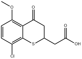 8-chloro-3,4-dihydro-5-methoxy-4-oxo-2H-1-benzothiopyran-2-acetic acid Struktur