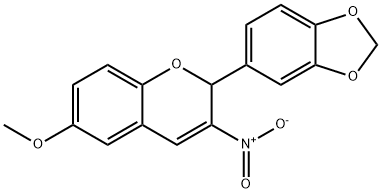 6-Methoxy-2-(3,4-methylenedioxyphenyl)-3-nitro-2H-1-benzopyran Struktur