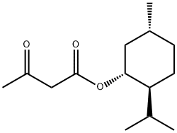 Butanoic acid, 3-oxo-, (1R,2S,5R)-5-methyl-2-(1-methylethyl)cyclohexyl ester Struktur