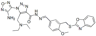 1H-1,2,3-Triazole-4-carboxylicacid,1-(4-amino-1,2,5-oxadiazol-3-yl)-5-[(diethylamino)methyl]-,[[3-[(2-benzoxazolylthio)methyl]-4-methoxyphenyl]methylene]hydrazide(9CI) Struktur