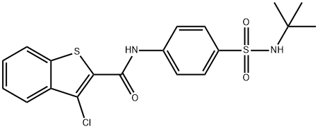 Benzo[b]thiophene-2-carboxamide, 3-chloro-N-[4-[[(1,1-dimethylethyl)amino]sulfonyl]phenyl]- (9CI) Struktur