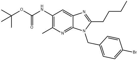 Carbamic acid, [3-[(4-bromophenyl)methyl]-2-butyl-5-methyl-3H-imidazo[4,5-b]pyridin-6-yl]-, 1,1-dimethylethyl ester (9CI) Struktur