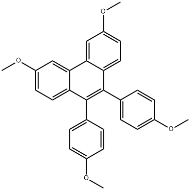 3,6-Dimethoxy-9,10-bis(4-methoxyphenyl)phenanthrene Struktur