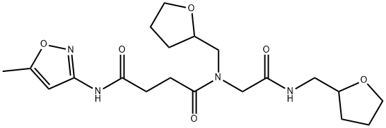 Butanediamide, N-(5-methyl-3-isoxazolyl)-N-[2-oxo-2-[[(tetrahydro-2-furanyl)methyl]amino]ethyl]-N-[(tetrahydro-2-furanyl)methyl]- (9CI) Struktur