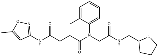 Butanediamide, N-(5-methyl-3-isoxazolyl)-N-(2-methylphenyl)-N-[2-oxo-2-[[(tetrahydro-2-furanyl)methyl]amino]ethyl]- (9CI) Struktur