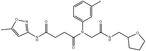 Butanediamide, N-(5-methyl-3-isoxazolyl)-N-(3-methylphenyl)-N-[2-oxo-2-[[(tetrahydro-2-furanyl)methyl]amino]ethyl]- (9CI) Struktur