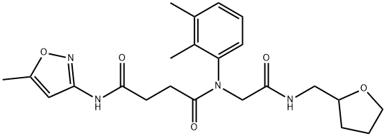 Butanediamide, N-(2,3-dimethylphenyl)-N-(5-methyl-3-isoxazolyl)-N-[2-oxo-2-[[(tetrahydro-2-furanyl)methyl]amino]ethyl]- (9CI) Struktur