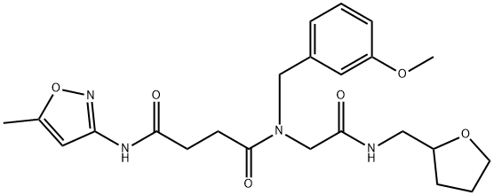 Butanediamide, N-[(3-methoxyphenyl)methyl]-N-(5-methyl-3-isoxazolyl)-N-[2-oxo-2-[[(tetrahydro-2-furanyl)methyl]amino]ethyl]- (9CI) Struktur