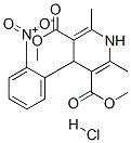 dimethyl 1,4-dihydro-2,6-dimethyl-4-(2-nitrophenyl)pyridine-3,5-dicarboxylate monohydrochloride Struktur