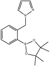 1-[2-(4,4,5,5-Tetramethyl-1,3,2-dioxaborolan-2-yl)benzyl]-1H-pyrazole Struktur