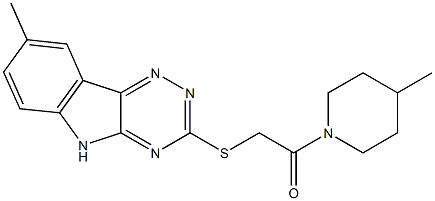 Piperidine, 4-methyl-1-[[(8-methyl-2H-1,2,4-triazino[5,6-b]indol-3-yl)thio]acetyl]- (9CI) Struktur