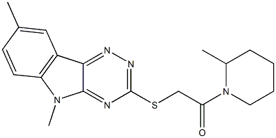 Piperidine, 1-[[(5,8-dimethyl-5H-1,2,4-triazino[5,6-b]indol-3-yl)thio]acetyl]-2-methyl- (9CI) Struktur