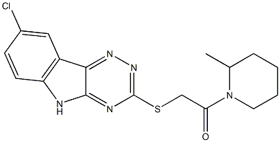 Piperidine, 1-[[(8-chloro-2H-1,2,4-triazino[5,6-b]indol-3-yl)thio]acetyl]-2-methyl- (9CI) Struktur