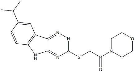 Morpholine, 4-[[[8-(1-methylethyl)-2H-1,2,4-triazino[5,6-b]indol-3-yl]thio]acetyl]- (9CI) Struktur