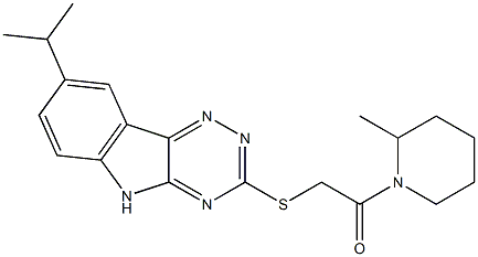 Piperidine, 2-methyl-1-[[[8-(1-methylethyl)-2H-1,2,4-triazino[5,6-b]indol-3-yl]thio]acetyl]- (9CI) Struktur