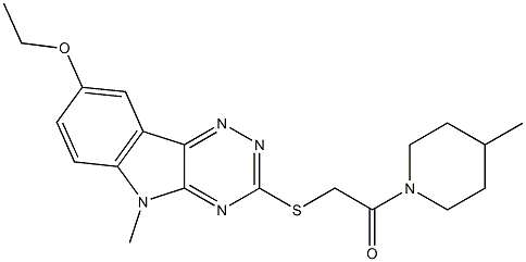 Piperidine, 1-[[(8-ethoxy-5-methyl-5H-1,2,4-triazino[5,6-b]indol-3-yl)thio]acetyl]-4-methyl- (9CI) Struktur