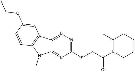 Piperidine, 1-[[(8-ethoxy-5-methyl-5H-1,2,4-triazino[5,6-b]indol-3-yl)thio]acetyl]-2-methyl- (9CI) Struktur